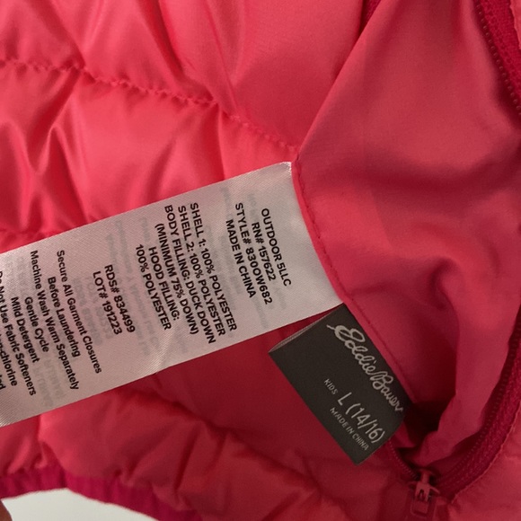 Eddie Bauer CirrusLite ombré reversible hooded down jacket girls L 14/16 - Picture 4 of 7